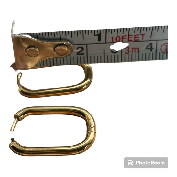 Gold Tone Squoval Hoop Earrings (2/$12) - Picture 4 of 4